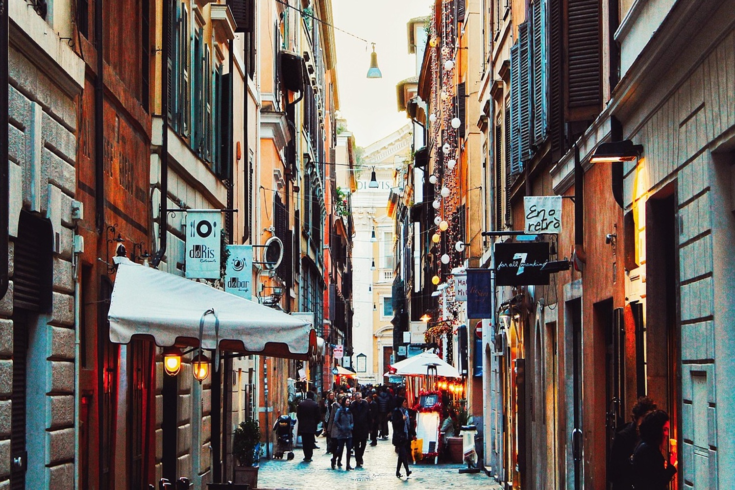 Rue piétonne à Rome