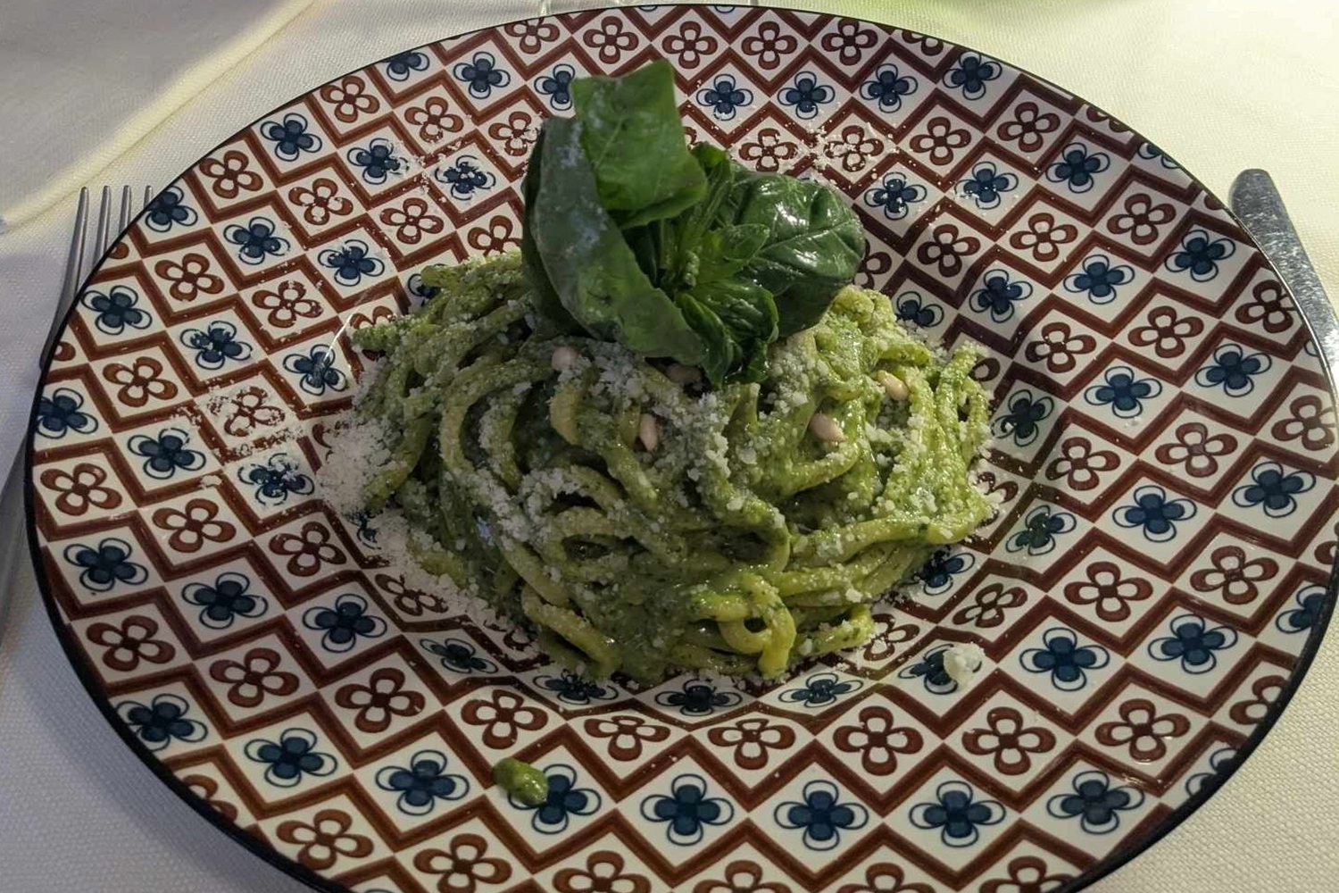 Tonarelli au pesto au restaurant Virginiae