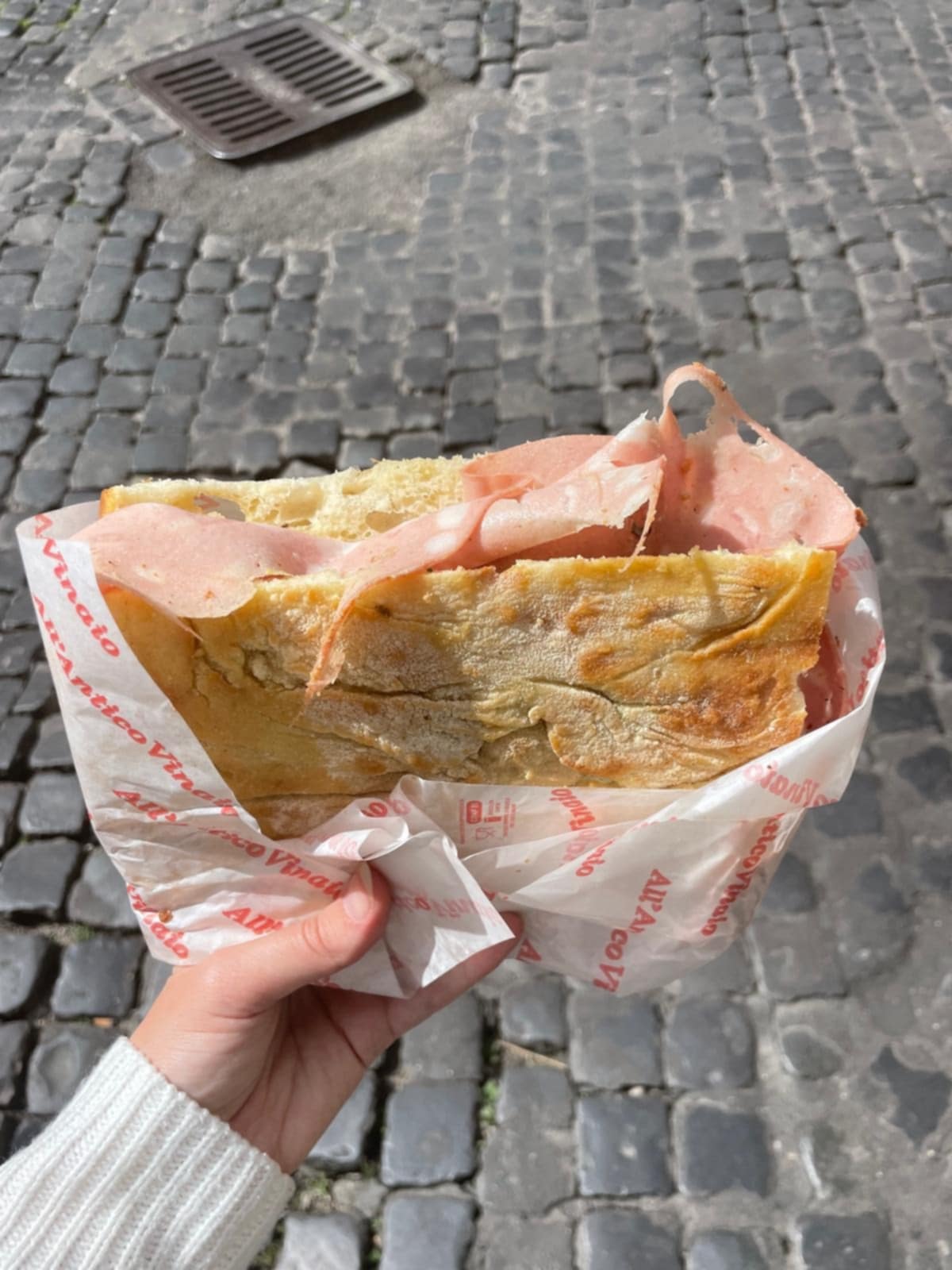 Sandwich à la mortadelle de l'All'Antico Vinaio