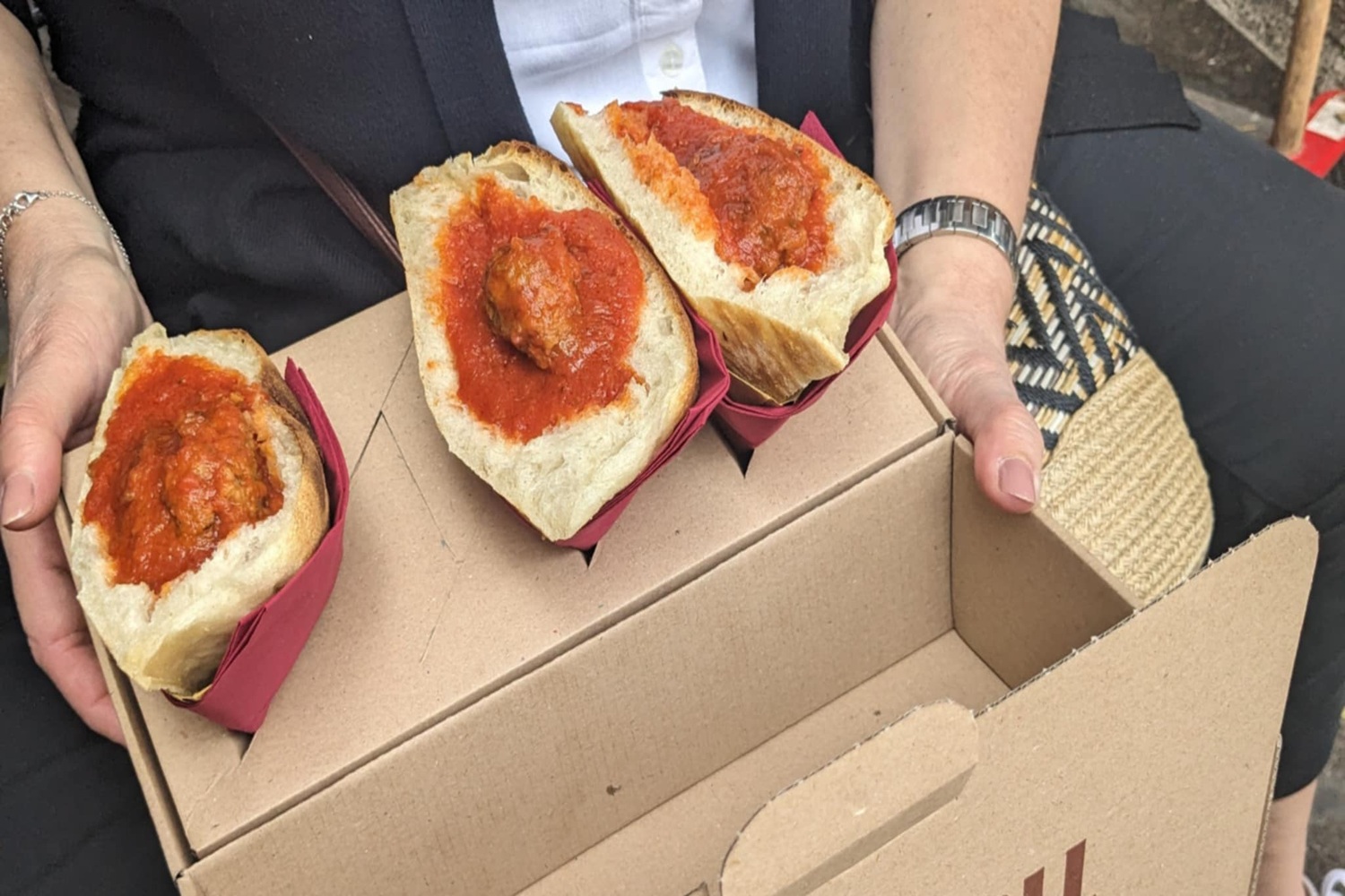 Sandwichs aux boulettes de viande à Trapizzino