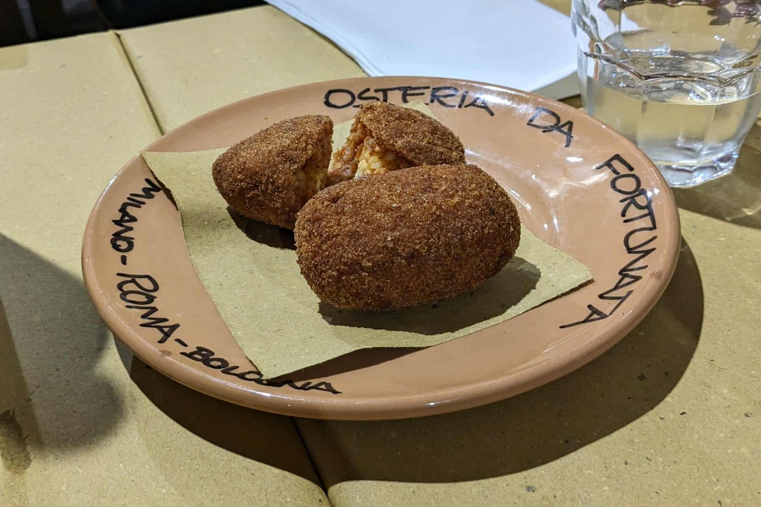 Suppli au restaurant Osteria da Fortunata